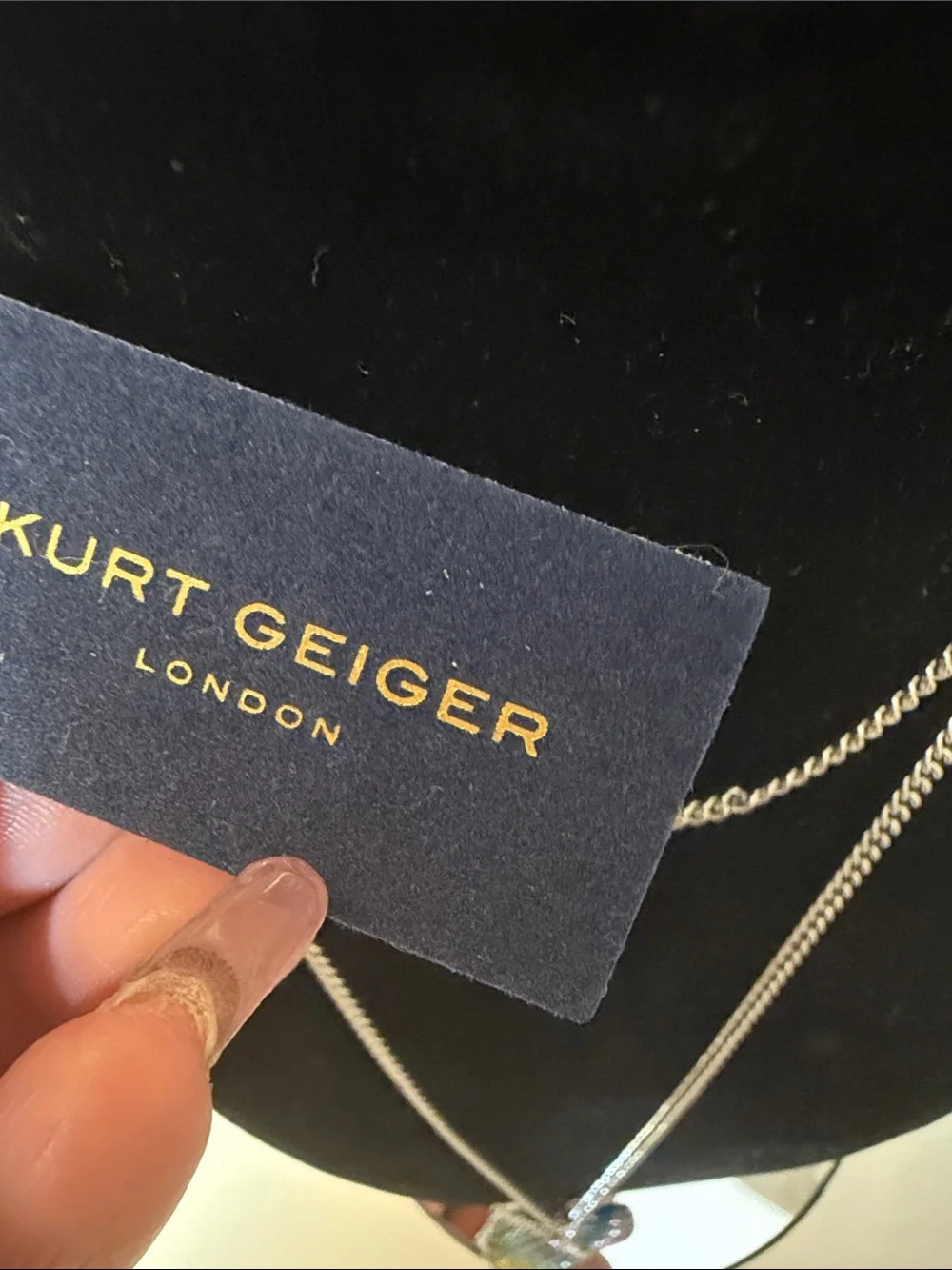 Kurt Geiger London Purse Long Necklace Multicolored Rainbow Crystals NEW 36”